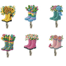 Load image into Gallery viewer, 6Pcs Diamond Painting Hooks Colorful Animal Flower Diamond Art Craft Wall Hooks