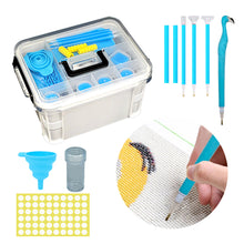 Load image into Gallery viewer, 111Pcs DIY Diamond Painting Tools Set Tweezers Art Craft Supplies (Blue)