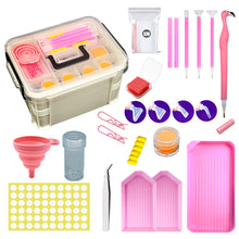 Load image into Gallery viewer, 111Pcs DIY Diamond Painting Tools Set Tweezers Art Craft Supplies (Pink)