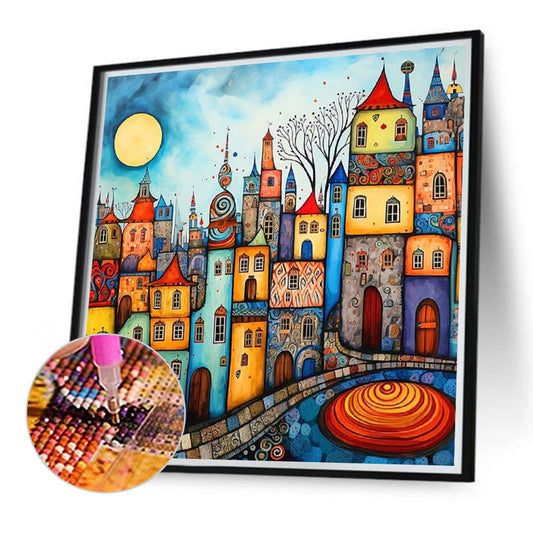 Diamond Painting - Full Round - rainbow house (40*40CM)