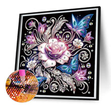 Load image into Gallery viewer, Diamond Painting - Partial Special Shaped - night rose butterfly (30*30CM)