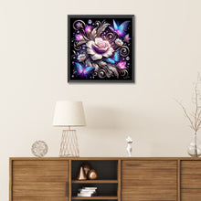 Load image into Gallery viewer, Diamond Painting - Partial Special Shaped - night rose butterfly (30*30CM)
