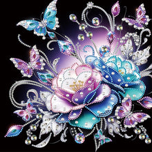 Load image into Gallery viewer, Diamond Painting - Partial Special Shaped - night rose butterfly (30*30CM)