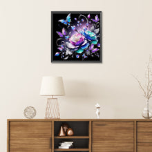 Load image into Gallery viewer, Diamond Painting - Partial Special Shaped - night rose butterfly (30*30CM)