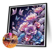 Load image into Gallery viewer, Diamond Painting - Partial Special Shaped - night rose butterfly (30*30CM)