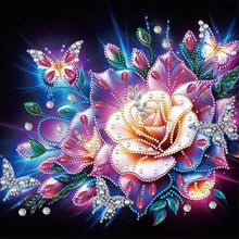 Load image into Gallery viewer, Diamond Painting - Partial Special Shaped - night rose butterfly (30*30CM)