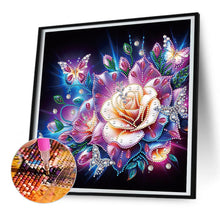 Load image into Gallery viewer, Diamond Painting - Partial Special Shaped - night rose butterfly (30*30CM)