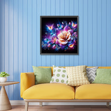 Load image into Gallery viewer, Diamond Painting - Partial Special Shaped - night rose butterfly (30*30CM)