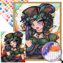 Load image into Gallery viewer, AB Diamond Painting - Full Round - girl in top hat dress (40*50CM)