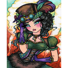 Load image into Gallery viewer, AB Diamond Painting - Full Round - girl in top hat dress (40*50CM)