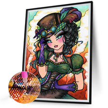Load image into Gallery viewer, AB Diamond Painting - Full Round - girl in top hat dress (40*50CM)