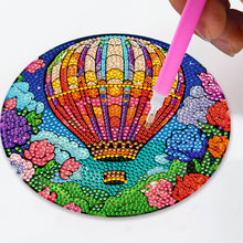 Load image into Gallery viewer, 4Pcs Diamond Painting Placemat Hot Air Balloon and Flower Art Craft Supplies