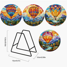 Load image into Gallery viewer, 4Pcs Diamond Painting Placemat Hot Air Balloon and Mountain Art Craft Supplies