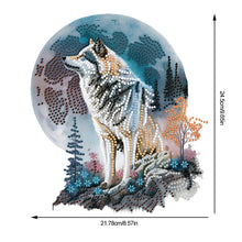 Load image into Gallery viewer, Acrylic Moon Wolf Table Top Diamond Painting Ornament Kits Home Bedroom Decor