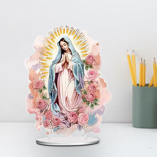 Load image into Gallery viewer, Acrylic Virgin Mary Desktop Diamond Art Kits Diamond Painting Home Ornaments Kit