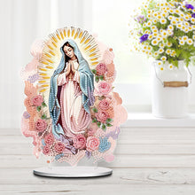 Load image into Gallery viewer, Acrylic Virgin Mary Desktop Diamond Art Kits Diamond Painting Home Ornaments Kit