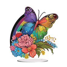 Load image into Gallery viewer, Acrylic Rainbow Butterfly Diamond Painting Desktop Ornaments Kit Home Decoration
