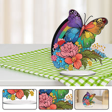 Load image into Gallery viewer, Acrylic Rainbow Butterfly Diamond Painting Desktop Ornaments Kit Home Decoration