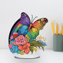 Load image into Gallery viewer, Acrylic Rainbow Butterfly Diamond Painting Desktop Ornaments Kit Home Decoration