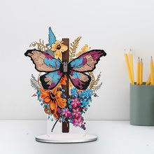 Load image into Gallery viewer, Acrylic Cross Butterfly Diamond Painting Desktop Ornaments Kit Home Decoration