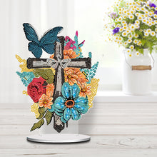 Load image into Gallery viewer, Acrylic Cross Butterfly Diamond Painting Desktop Ornaments Kit Home Decoration