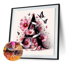 Load image into Gallery viewer, Diamond Painting - Full Round - Daisy Butterfly Letter A (30*30CM)