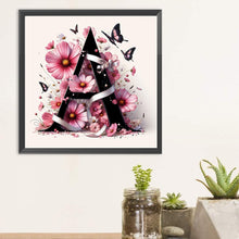 Load image into Gallery viewer, Diamond Painting - Full Round - Daisy Butterfly Letter A (30*30CM)