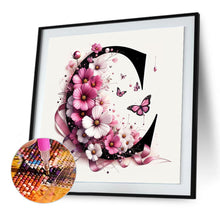 Load image into Gallery viewer, Diamond Painting - Full Round - Daisy Butterfly Letter C (30*30CM)