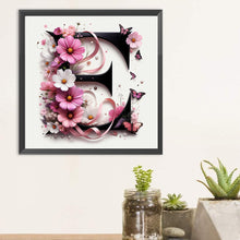 Load image into Gallery viewer, Diamond Painting - Full Round - Daisy Butterfly Letter E (30*30CM)