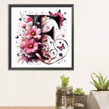 Load image into Gallery viewer, Diamond Painting - Full Round - Daisy Butterfly Letter F (30*30CM)