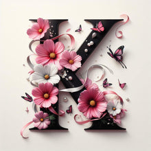 Load image into Gallery viewer, Diamond Painting - Full Round - Daisy Butterfly Letter K (30*30CM)