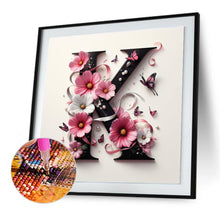 Load image into Gallery viewer, Diamond Painting - Full Round - Daisy Butterfly Letter K (30*30CM)