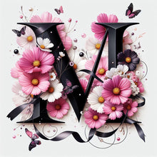 Load image into Gallery viewer, Diamond Painting - Full Round - Daisy Butterfly Letter M (30*30CM)