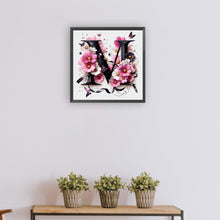 Load image into Gallery viewer, Diamond Painting - Full Round - Daisy Butterfly Letter M (30*30CM)