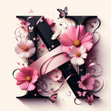 Load image into Gallery viewer, Diamond Painting - Full Round - Daisy Butterfly Letter N (30*30CM)