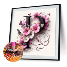 Load image into Gallery viewer, Diamond Painting - Full Round - Daisy Butterfly Letter P (30*30CM)