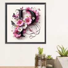 Load image into Gallery viewer, Diamond Painting - Full Round - Daisy Butterfly Letter P (30*30CM)