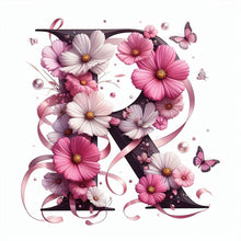 Load image into Gallery viewer, Diamond Painting - Full Round - Daisy butterfly letter R (30*30CM)