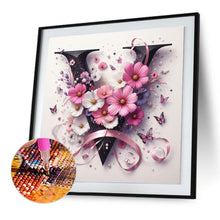 Load image into Gallery viewer, Diamond Painting - Full Round - Daisy Butterfly Letter V (30*30CM)