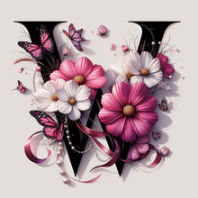Load image into Gallery viewer, Diamond Painting - Full Round - Daisy Butterfly Letter W (30*30CM)