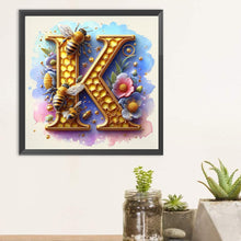 Load image into Gallery viewer, Diamond Painting - Full Round - Honey letter K (30*30CM)