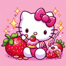 Load image into Gallery viewer, Diamond Painting - Full Round - HelloKitty¡¤Strawberry Bread (30*30CM)