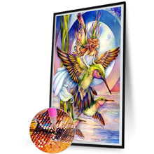 Load image into Gallery viewer, Diamond Painting - Full Round - girl with hummingbird (30*50CM)
