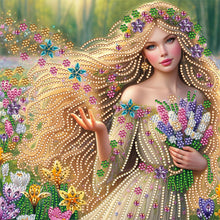 Load image into Gallery viewer, Diamond Painting - Partial Special Shaped - blonde long hair girl (30*30CM)