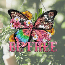 Load image into Gallery viewer, Acrylic Special Shape Butterfly Diamond Painting Pendant for Home Wall Window