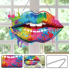 Load image into Gallery viewer, Acrylic Special Shape Colorful Lip Diamond Art Pendant Art Crafts Supplies
