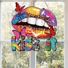 Load image into Gallery viewer, Acrylic Special Shape Butterfly Lip Diamond Art Pendant Art Crafts Supplies