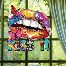 Load image into Gallery viewer, Acrylic Special Shape Butterfly Lip Diamond Art Pendant Art Crafts Supplies