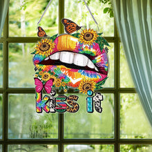 Load image into Gallery viewer, Acrylic Special Shape Sunflower Lip Diamond Art Pendant Art Crafts Supplies