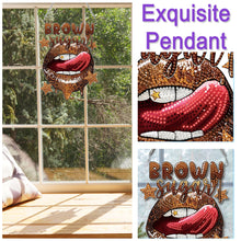 Load image into Gallery viewer, Acrylic Special Shape Brown Sugar Lip Diamond Art Pendant Art Crafts Supplies